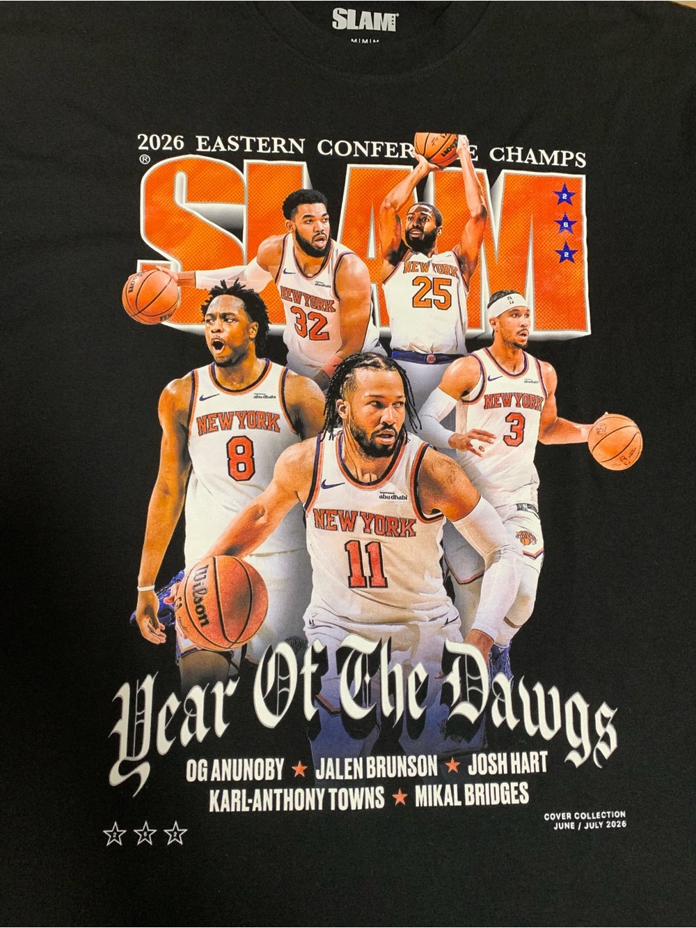 New York Knicks SLAM 2026 NBA Eastern Conference Champion Cover T-Shirt Size M